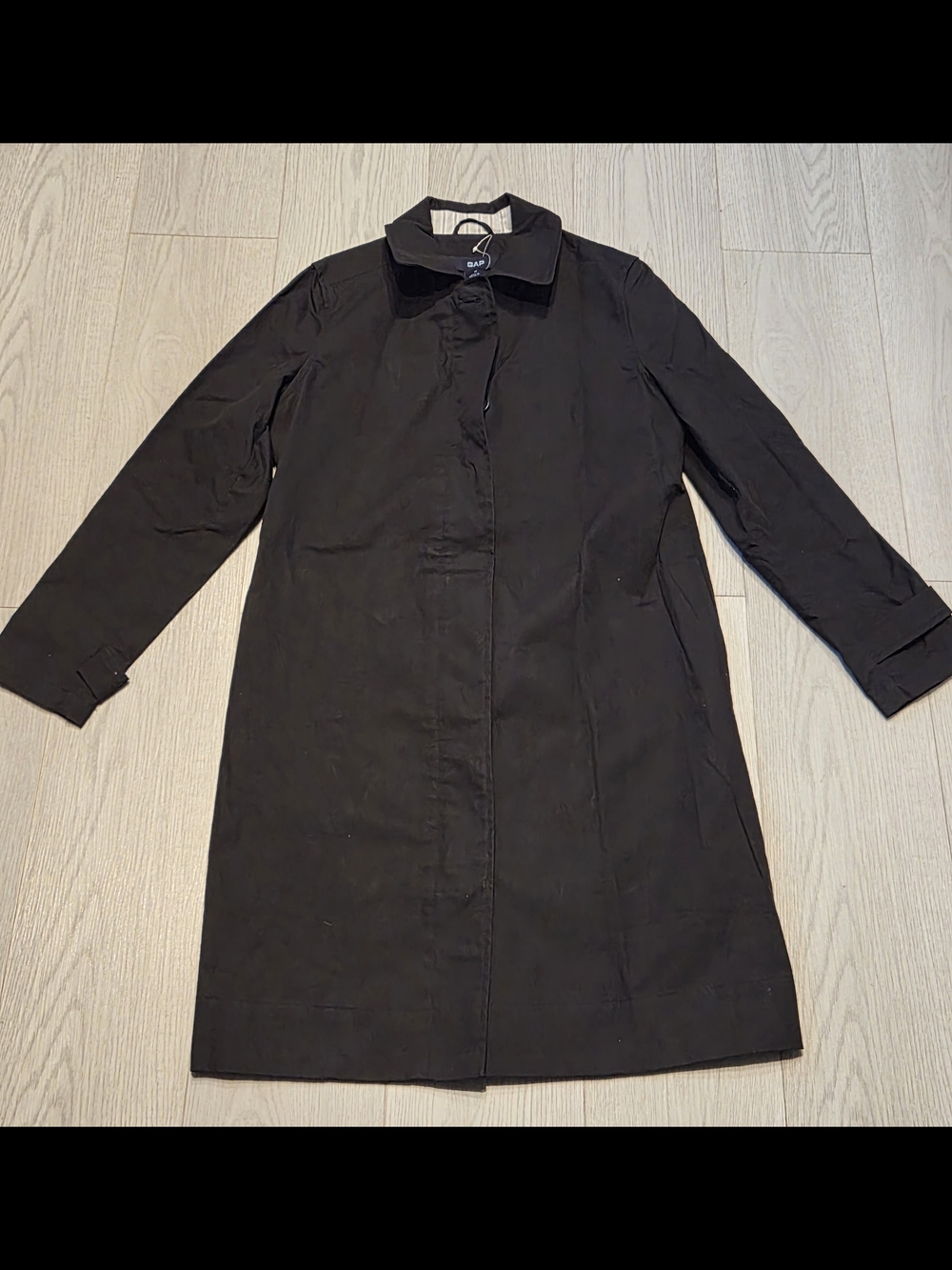 GAP Black Long Trench Coat